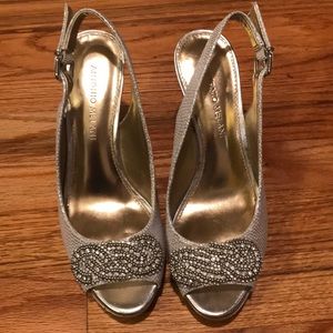 Antonio Melani Silver Sparkle Heels